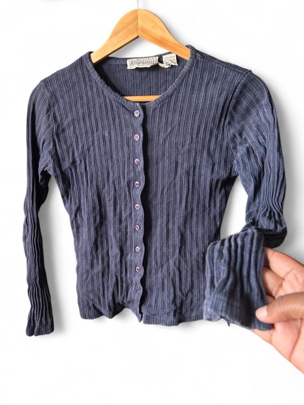 Ribbed Cardigan Y2K Aeropostale Indie Sleeze Cotton Button Bella Swan Vintage M